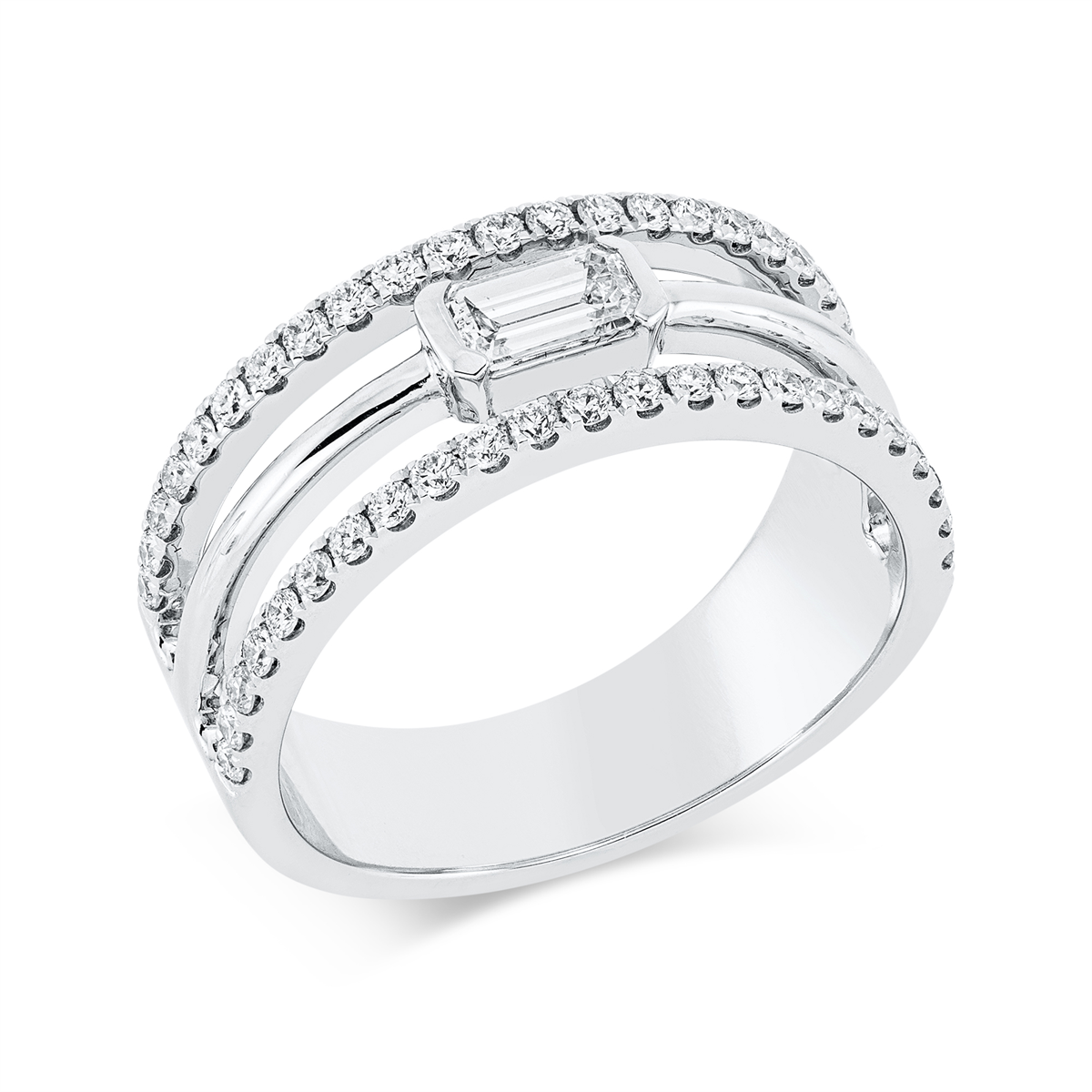 Solitaire mit Besatz Ring - 1GA66
