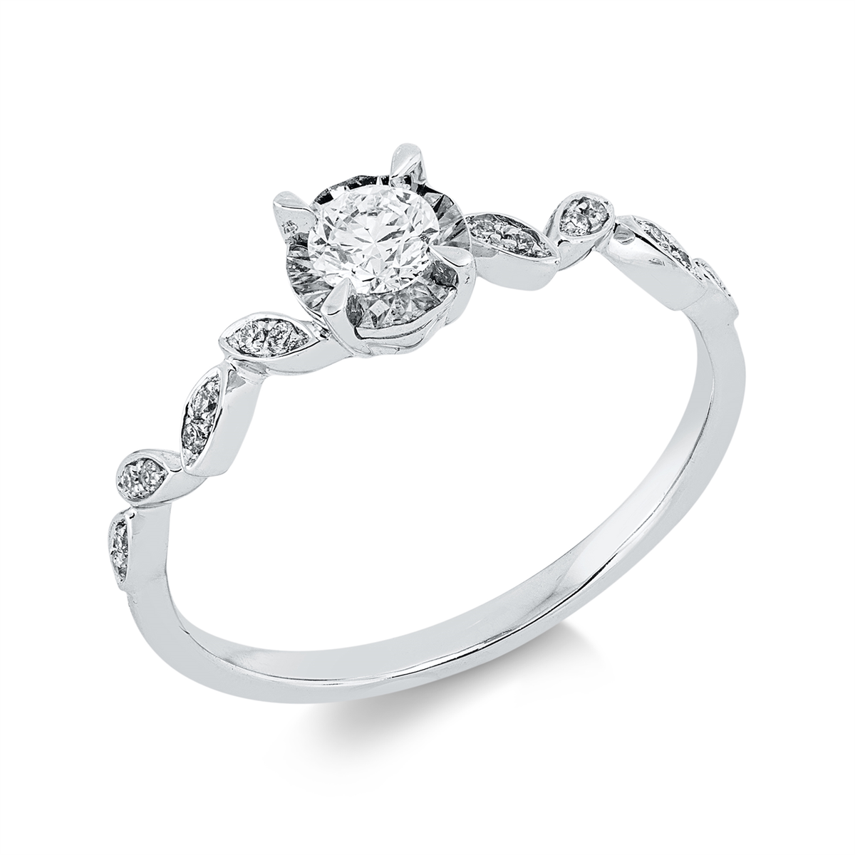 Solitaire mit Besatz Ring - 1JD75