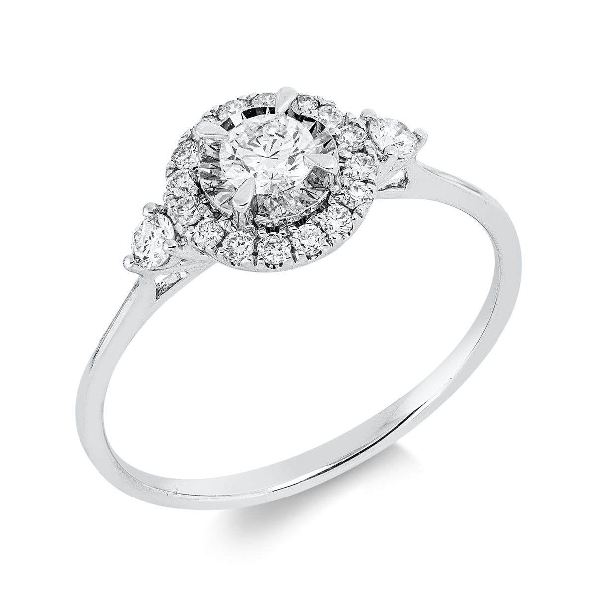 Solitaire mit Besatz Ring - 1JD77
