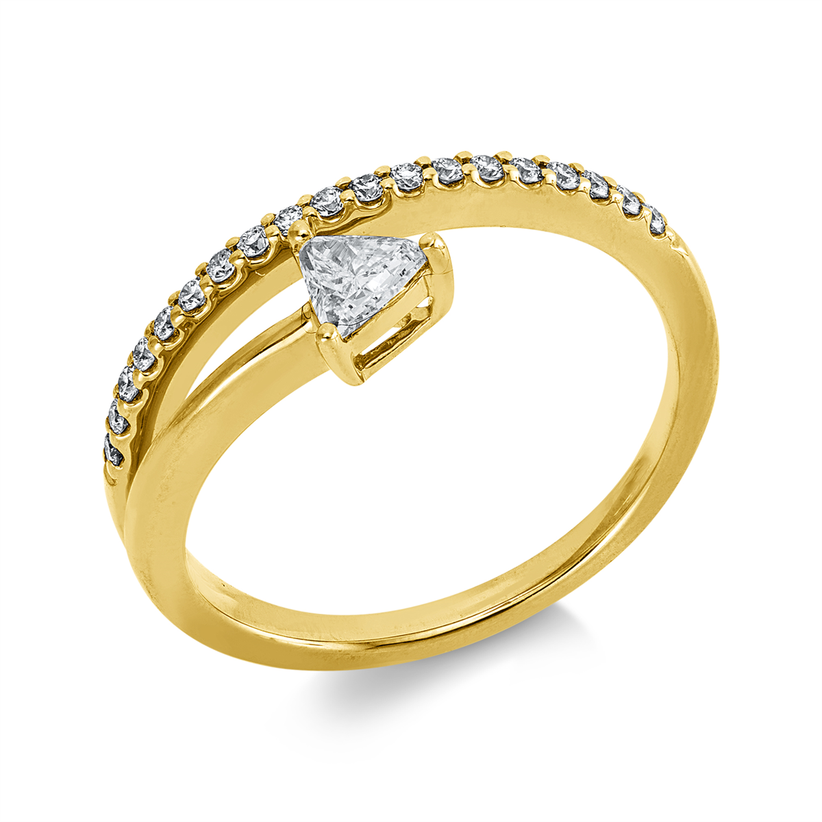 Solitaire mit Besatz Ring - 1KB17
