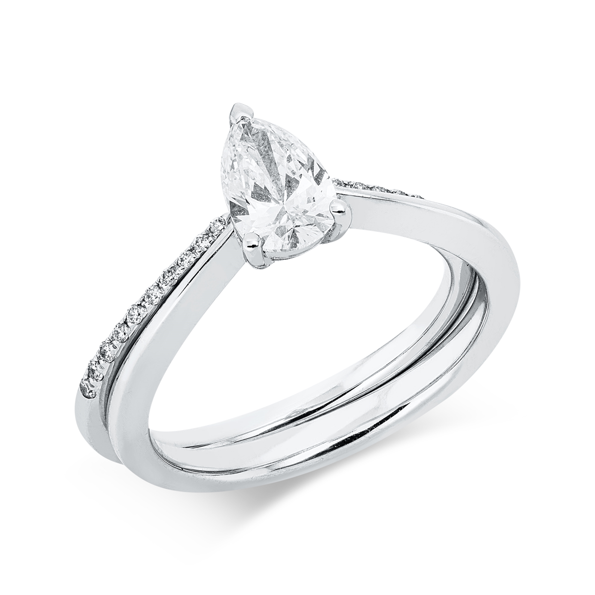 Solitaire mit Besatz Ring - 1KH60