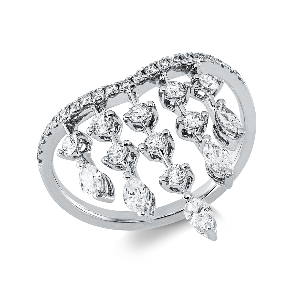 Mehrfachsteinbesatz Ring - 1KK04