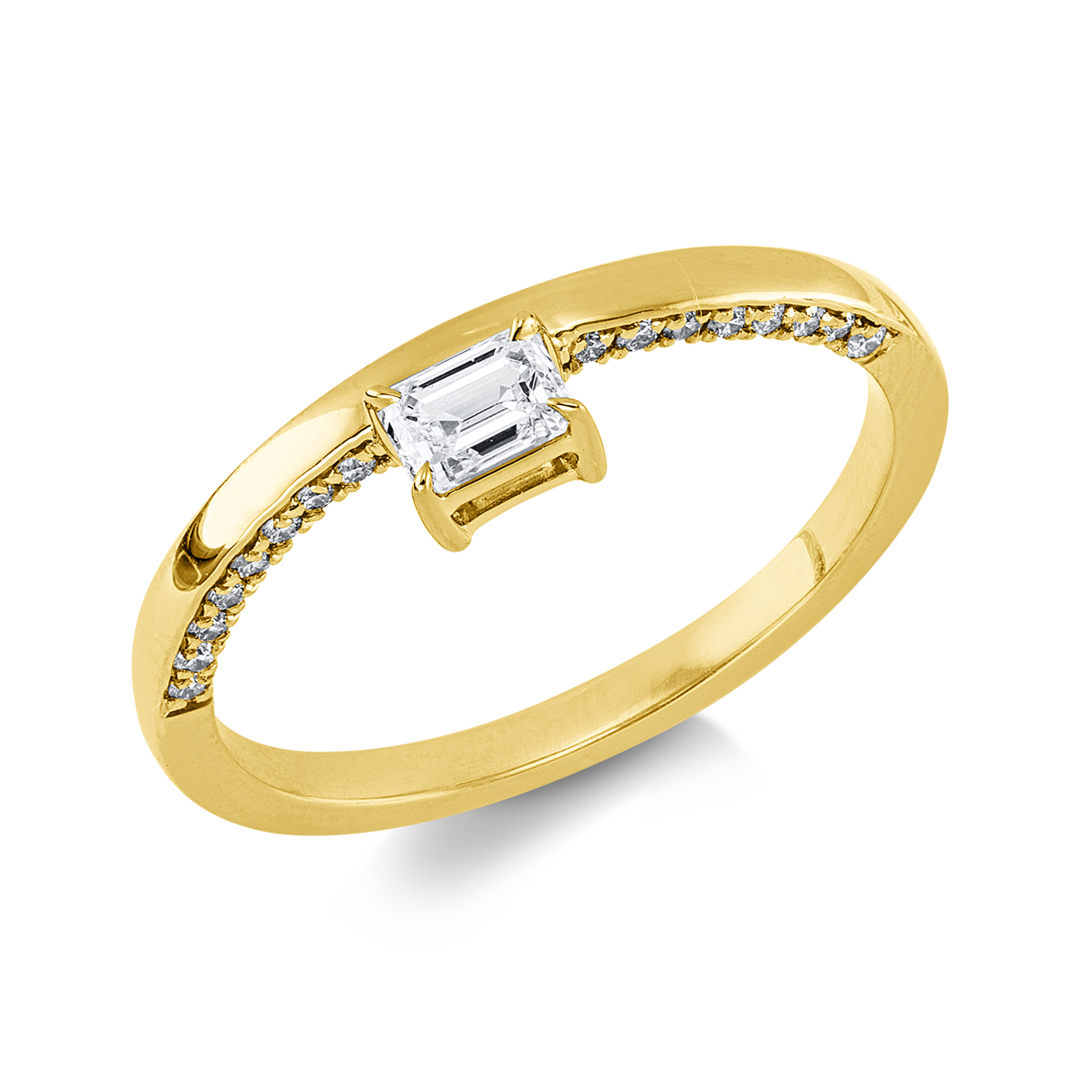 Solitaire mit Besatz Ring - 1KQ35