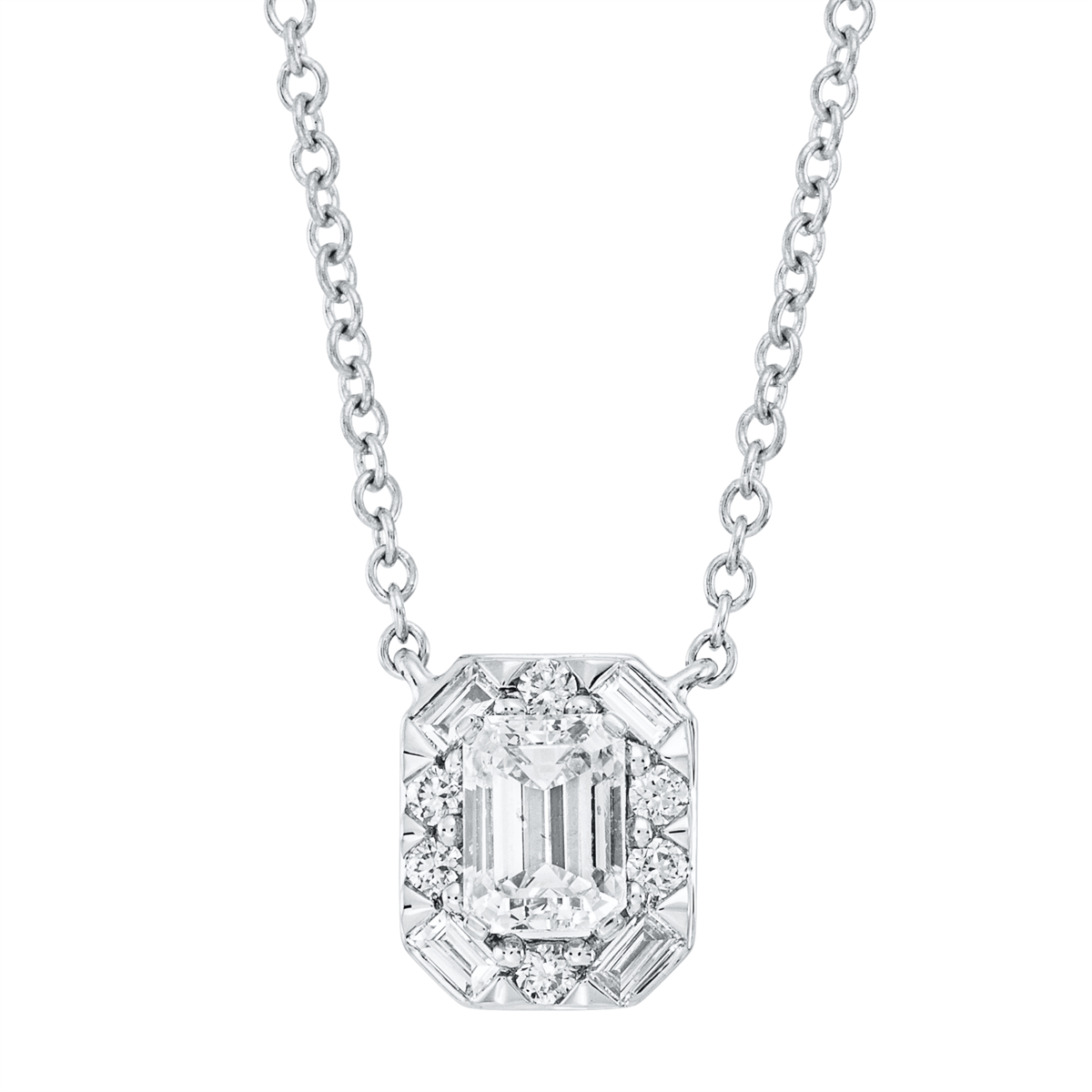 Solitaire mit Besatz Collier - 4M071