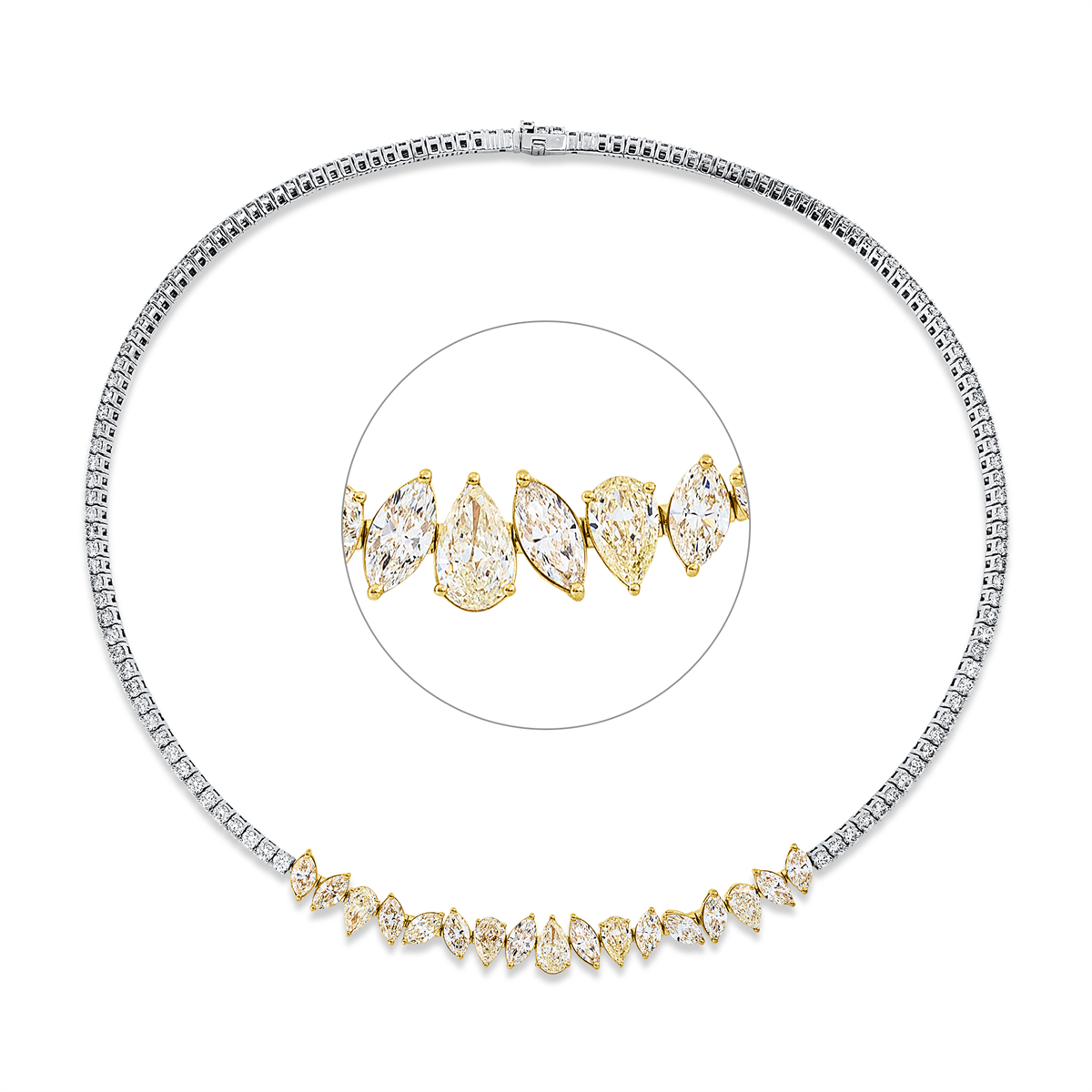 Farbiger Diamant Collier - 4O638