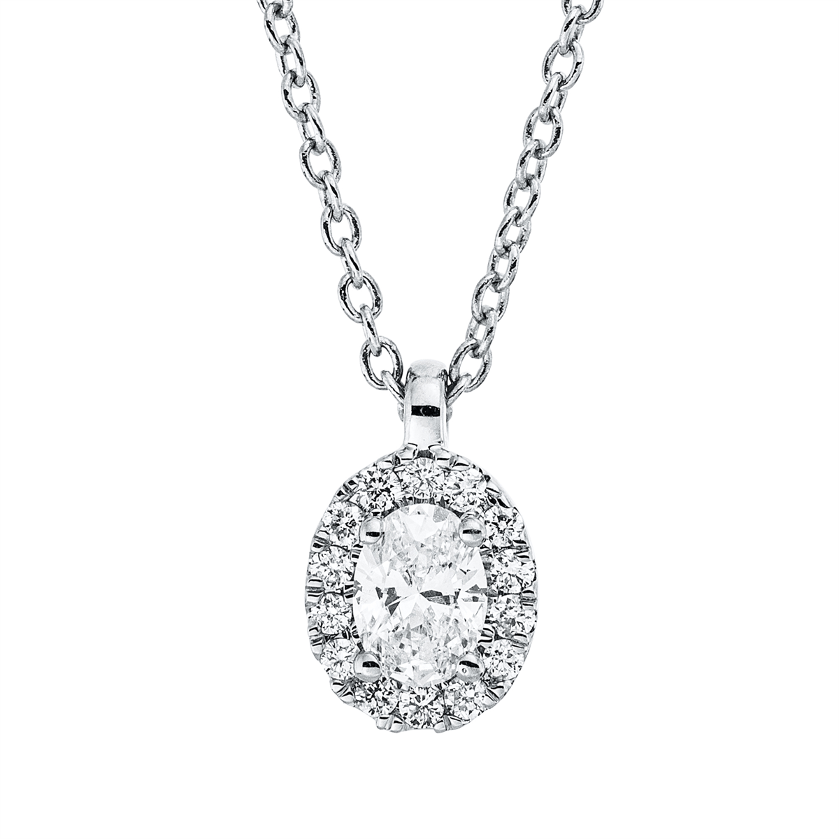 Solitaire mit Besatz Collier - 4P080