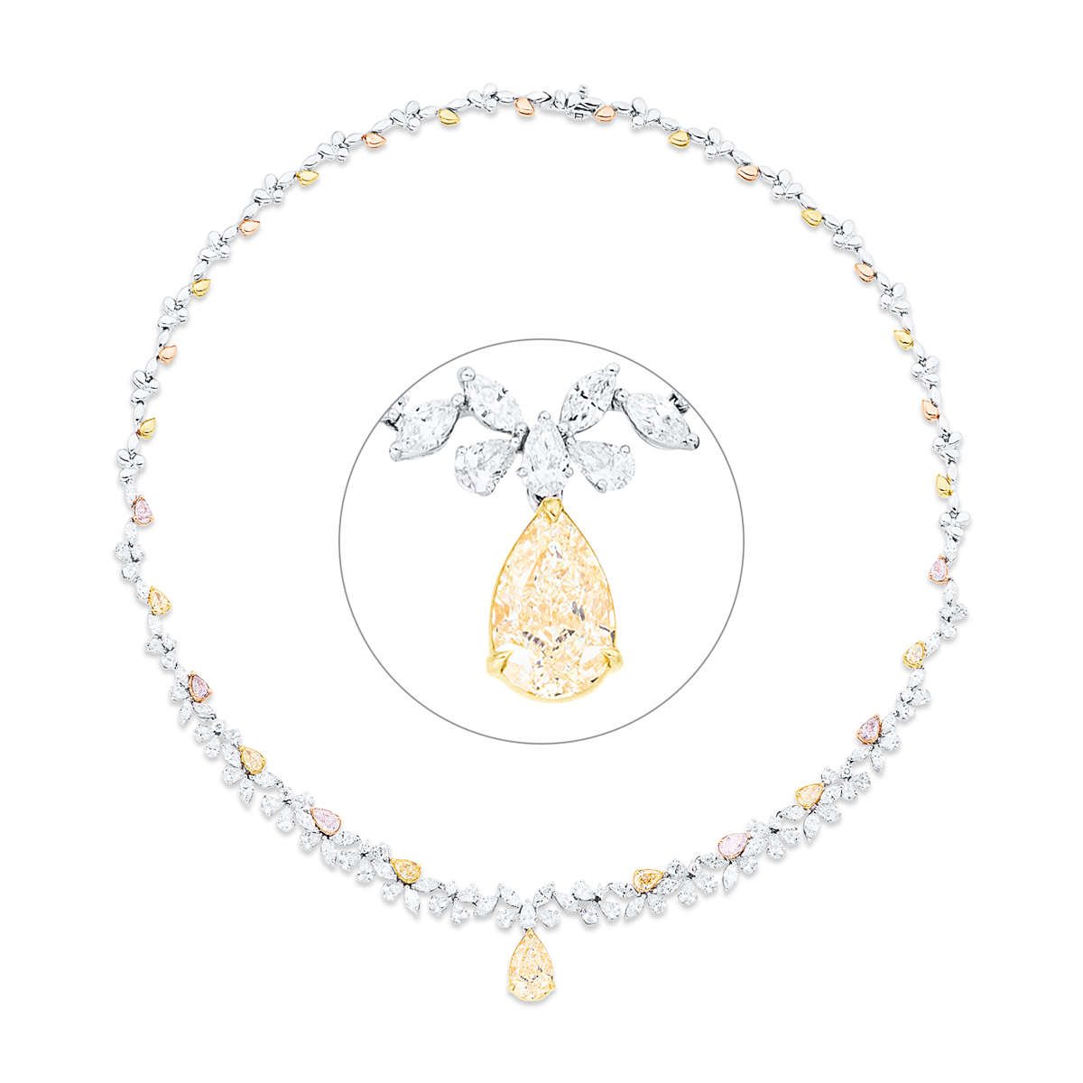 Farbiger Diamant Collier - 4Q709