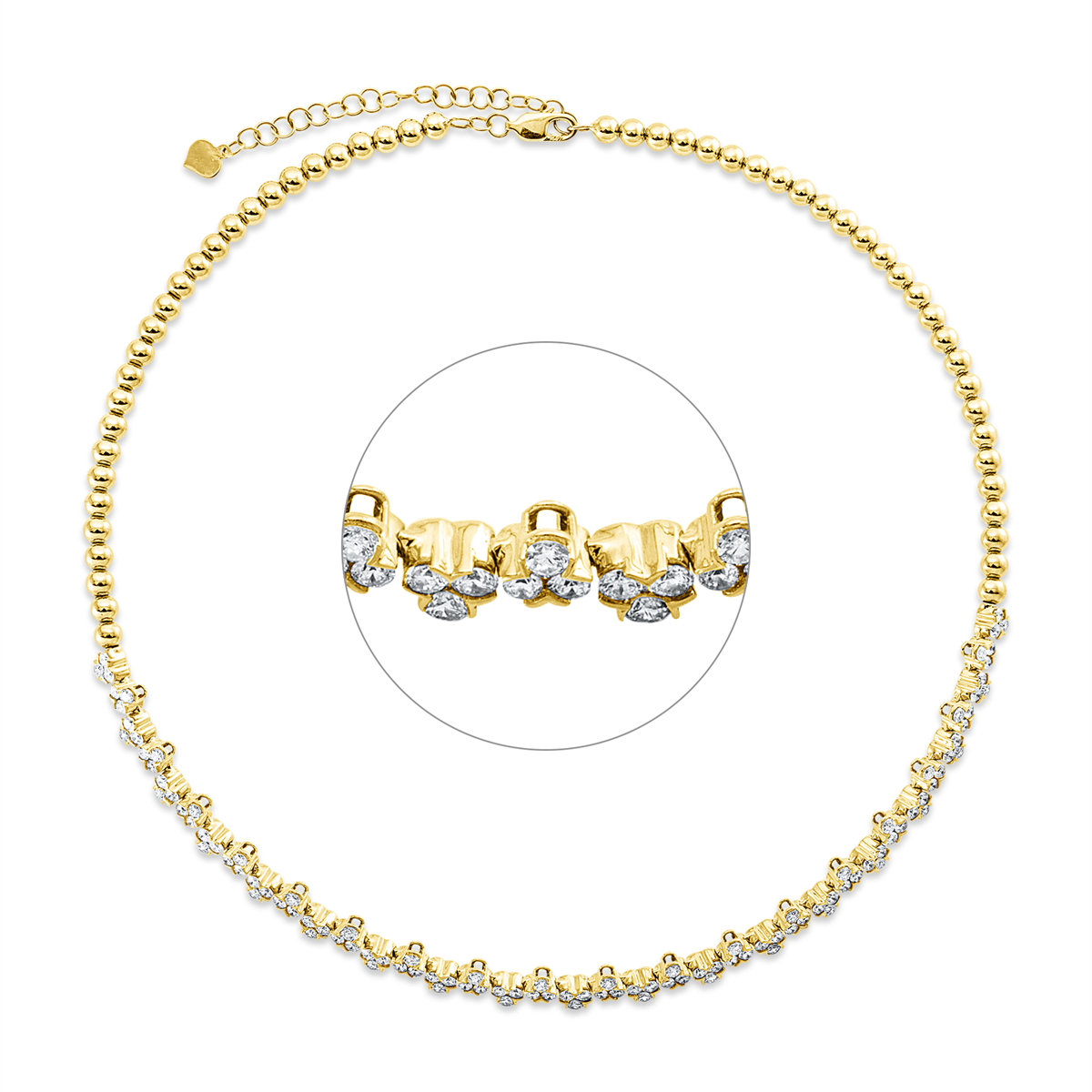 Mehrfachsteinbesatz Collier - 4Q737