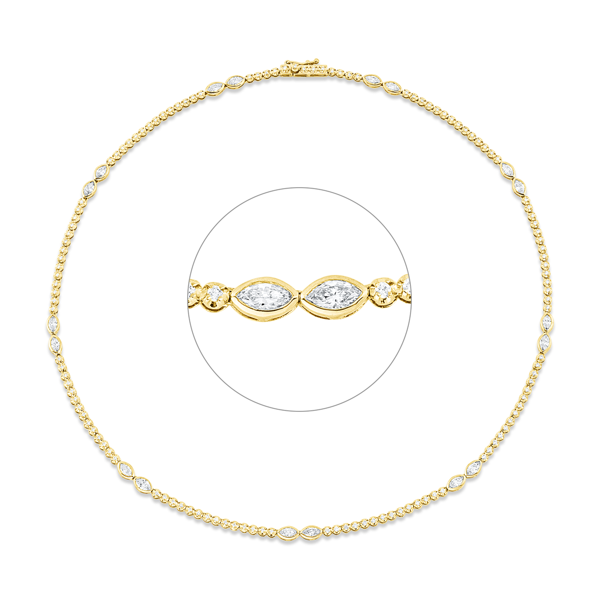 Mehrfachsteinbesatz Collier - 4Q970