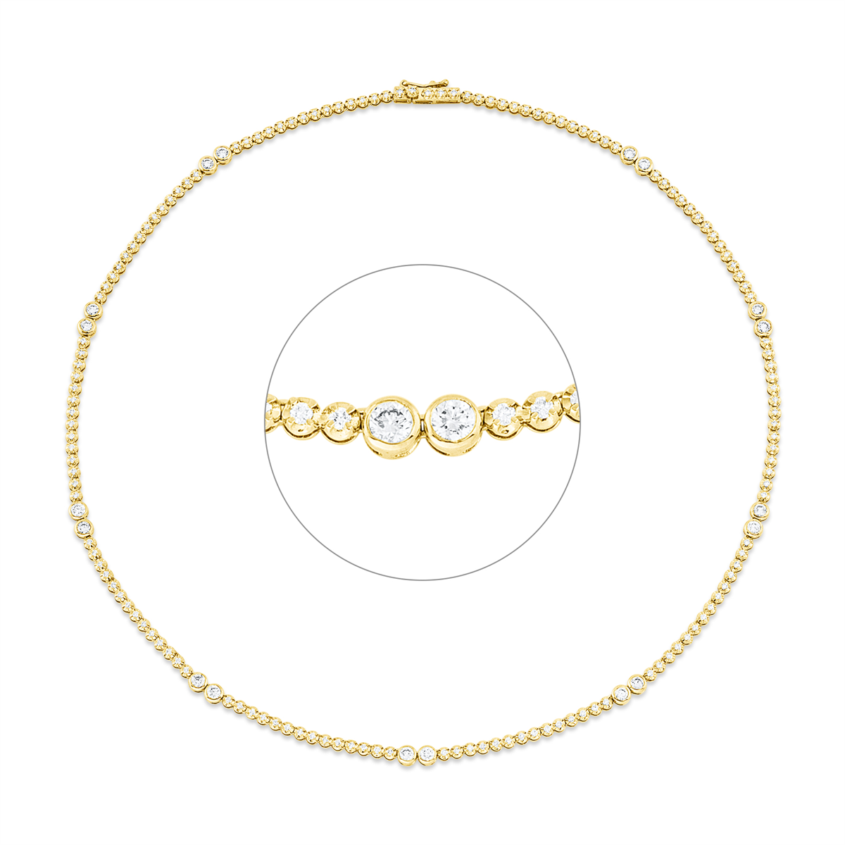 Mehrfachsteinbesatz Collier - 4Q971