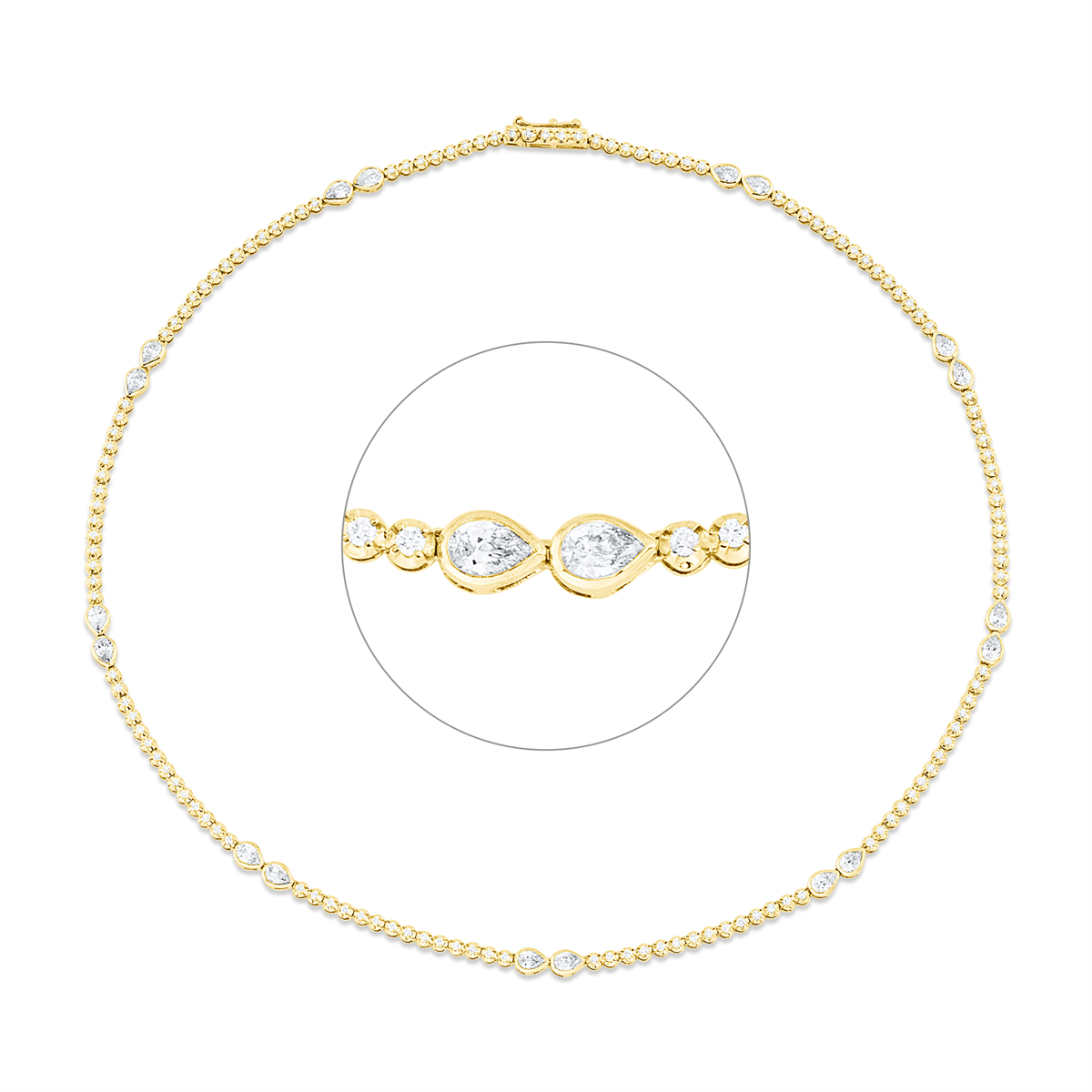Mehrfachsteinbesatz Collier - 4Q972