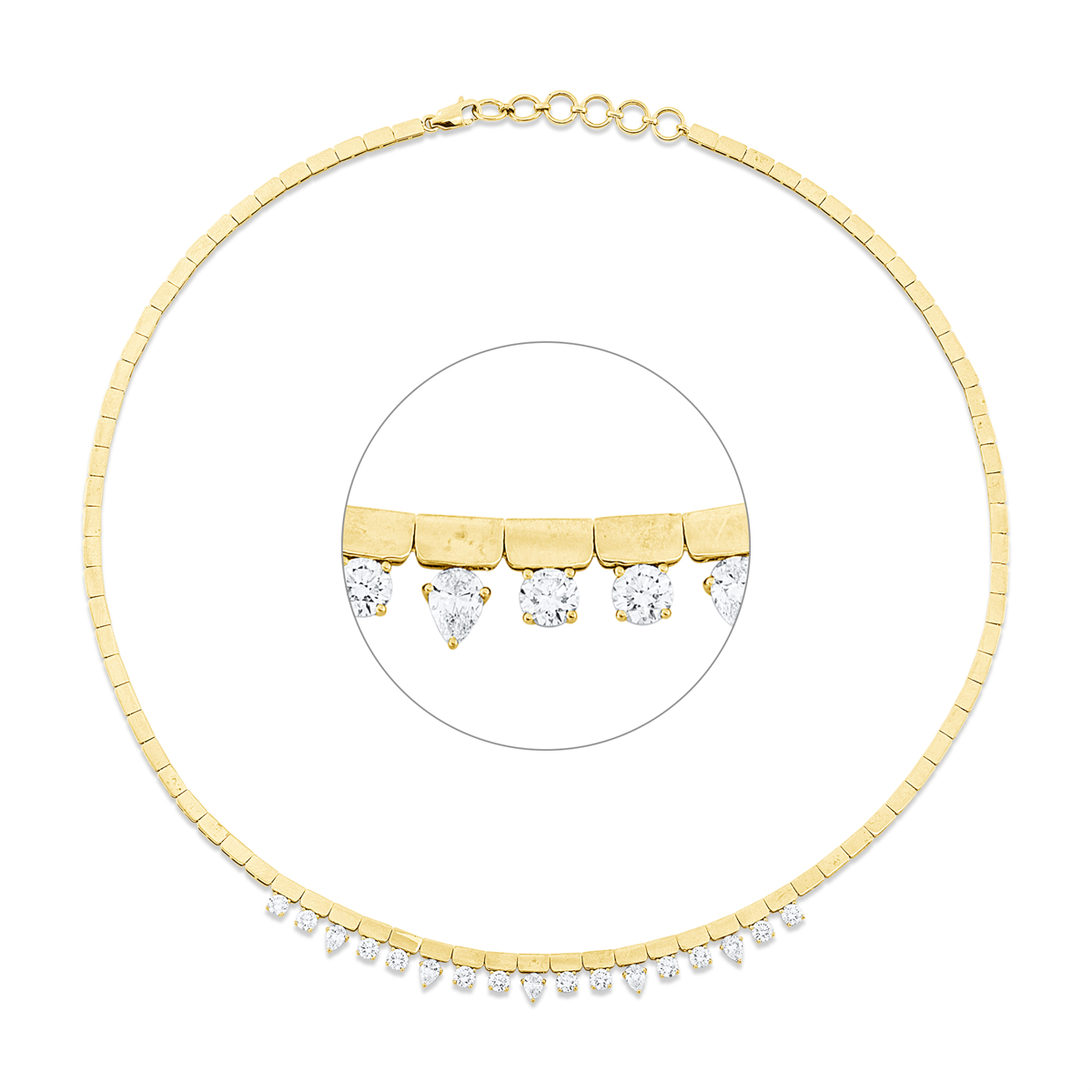 Mehrfachsteinbesatz Collier - 4Q995