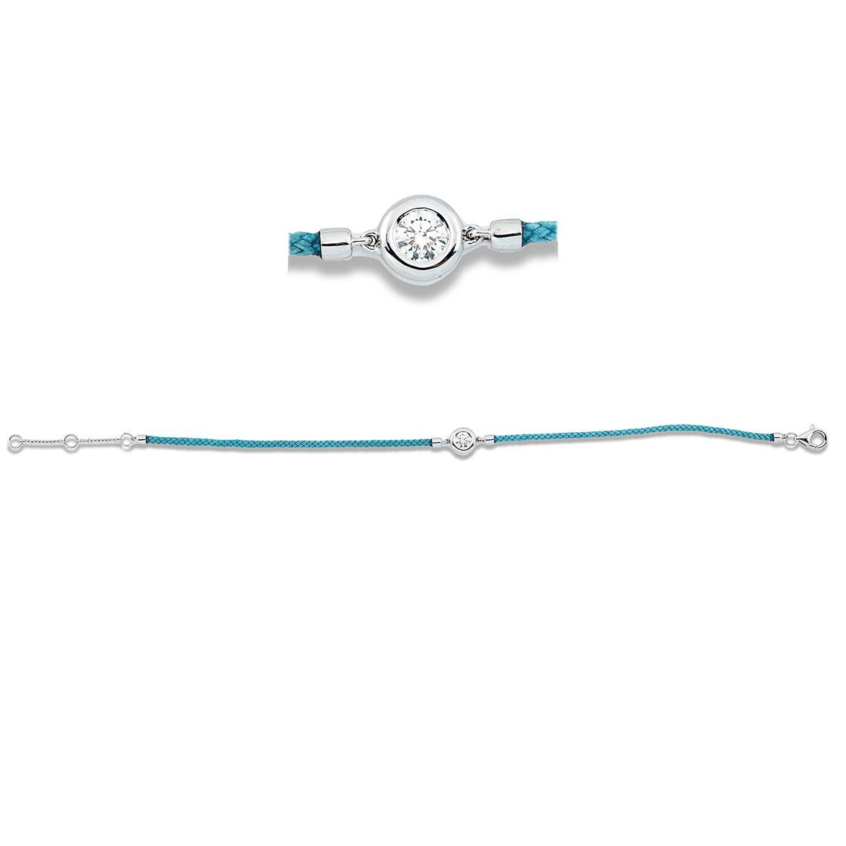 Leder- & Stoffband Armband - 5G362