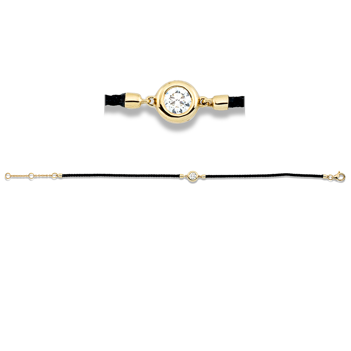 Leder- & Stoffband Armband - 5G363
