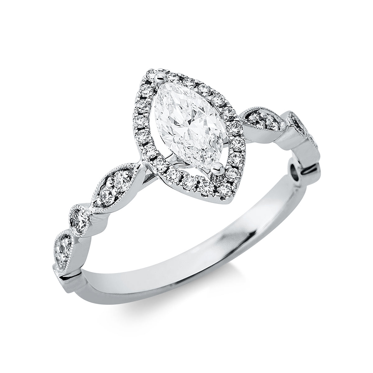 Solitaire mit Besatz Ring - 1DK41