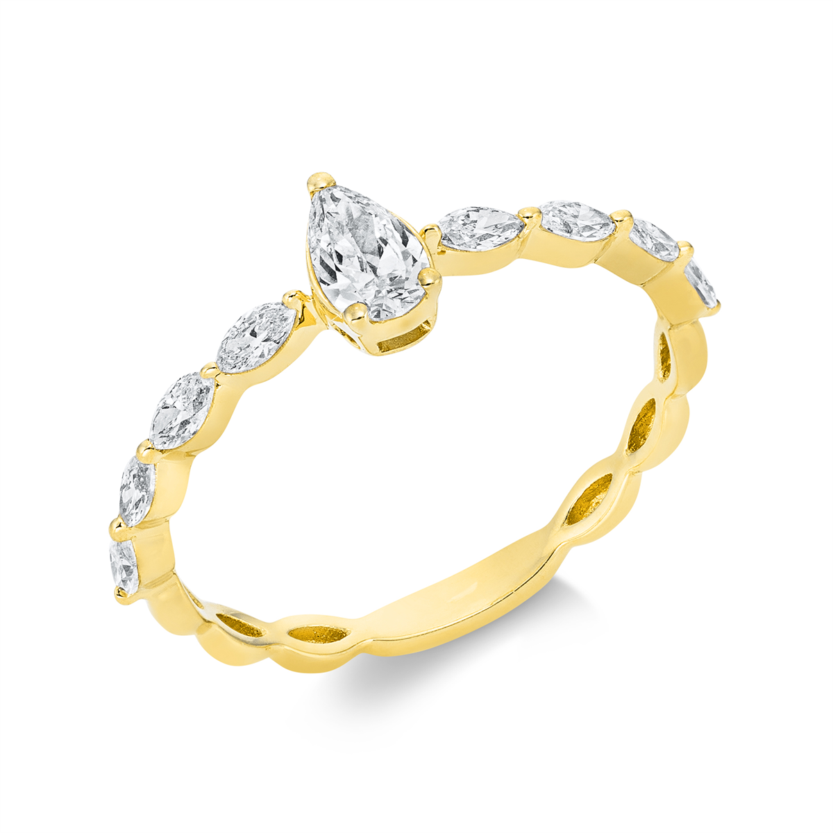 Solitaire mit Besatz Ring - 1FA03
