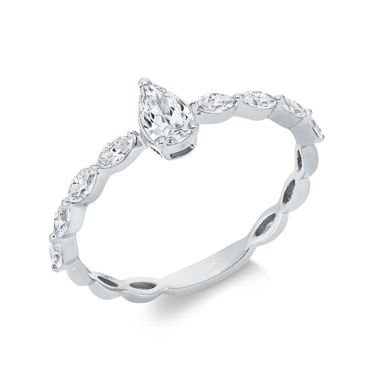 Solitaire mit Besatz Ring - 1FA03