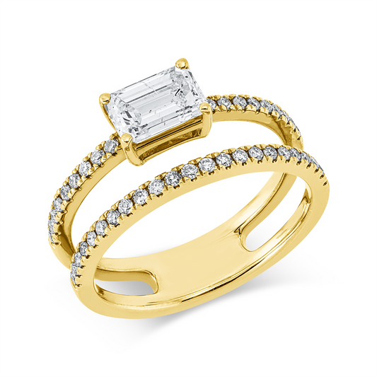 Solitaire mit Besatz Ring - 1IQ50
