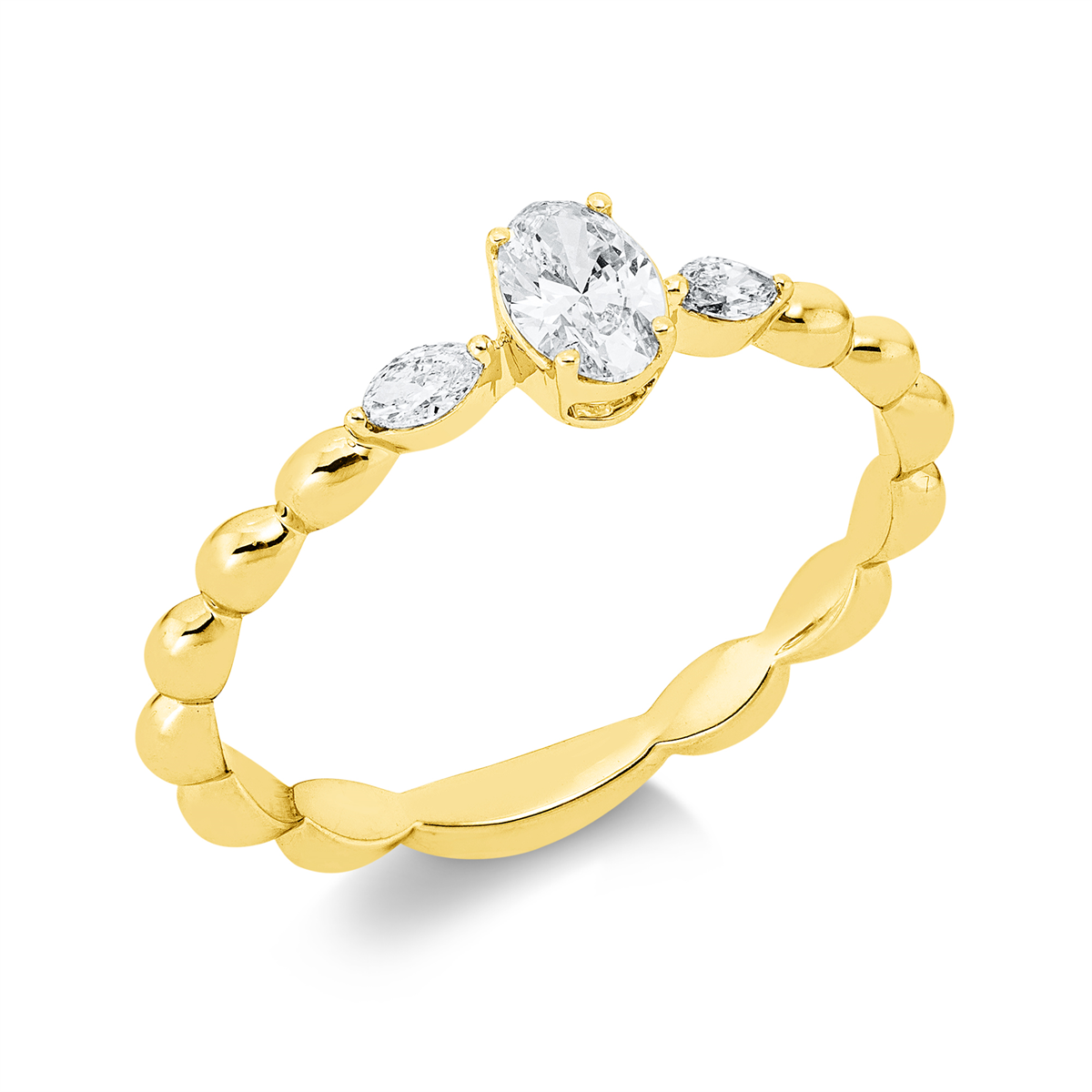 Solitaire mit Besatz Ring - 1IW06