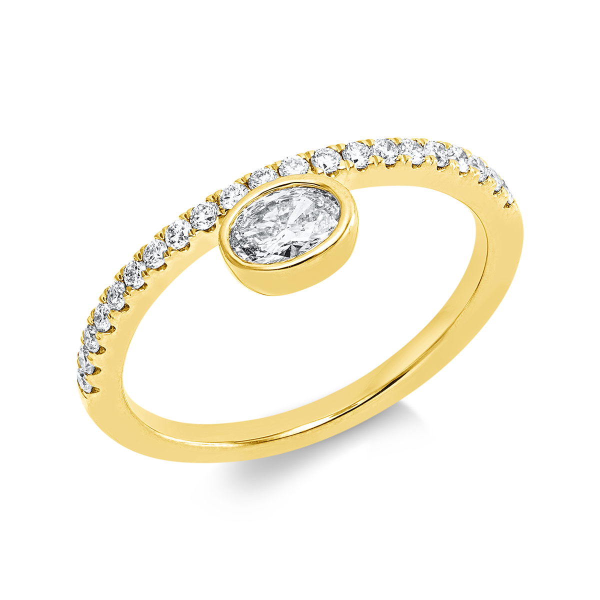 Solitaire mit Besatz Ring - 1KC06