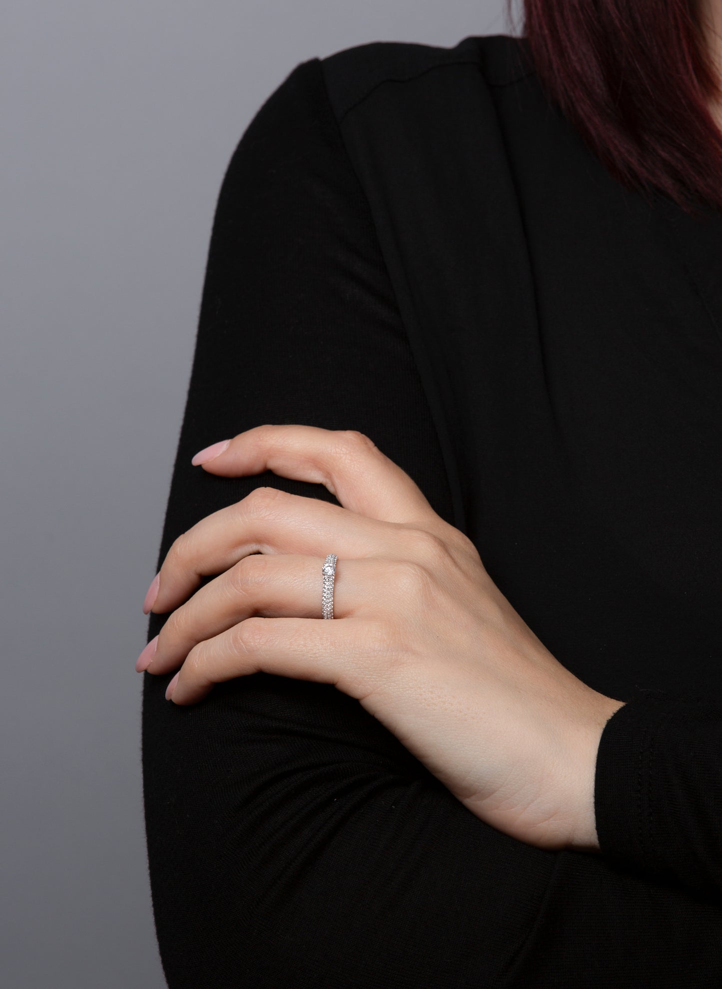 Solitaire mit Besatz Ring - 1A418
