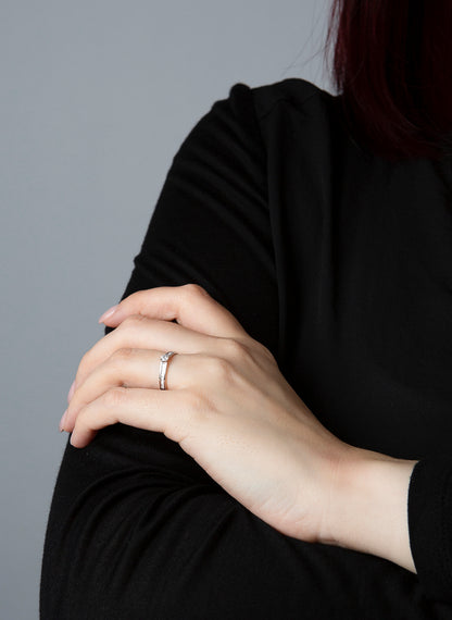 Solitaire mit Besatz Ring - 1C535
