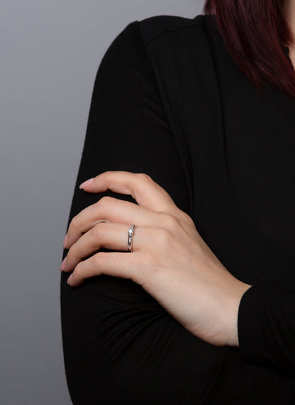 Solitaire mit Besatz Ring - 1C857