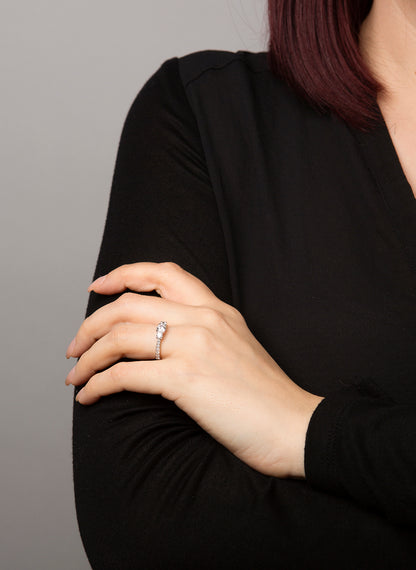 Solitaire mit Besatz Ring - 1T305