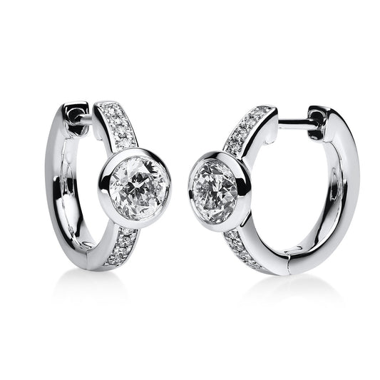 Solitaire mit Besatz Creolen - 2B654