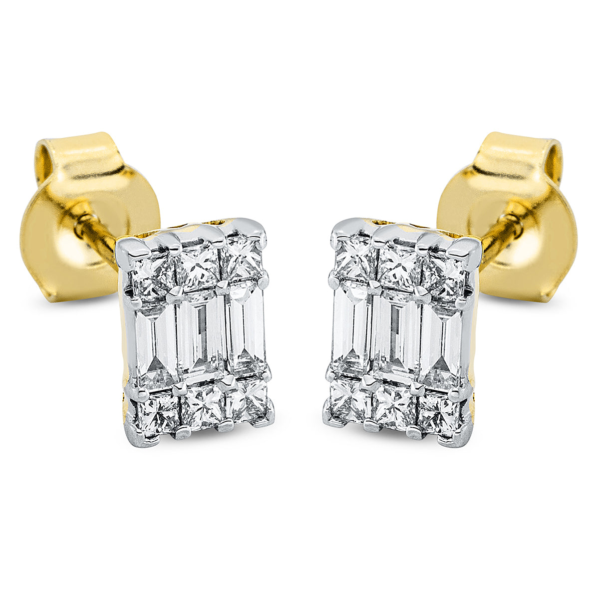 Baguette Illusion Ohrstecker - 2N596
