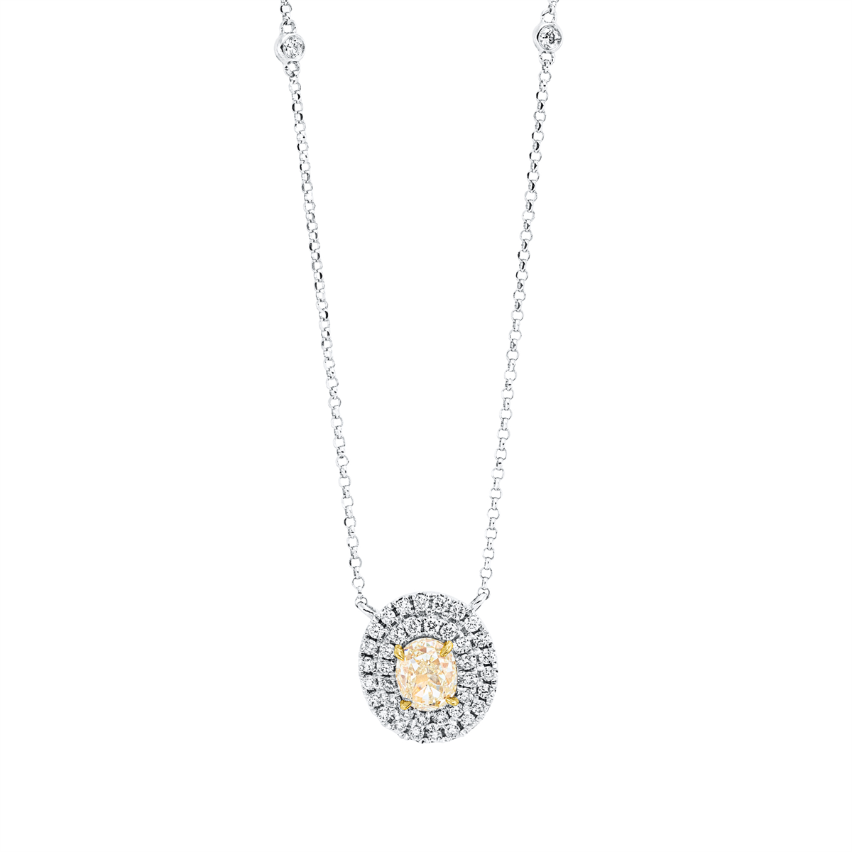 Farbiger Diamant Collier - 4E341