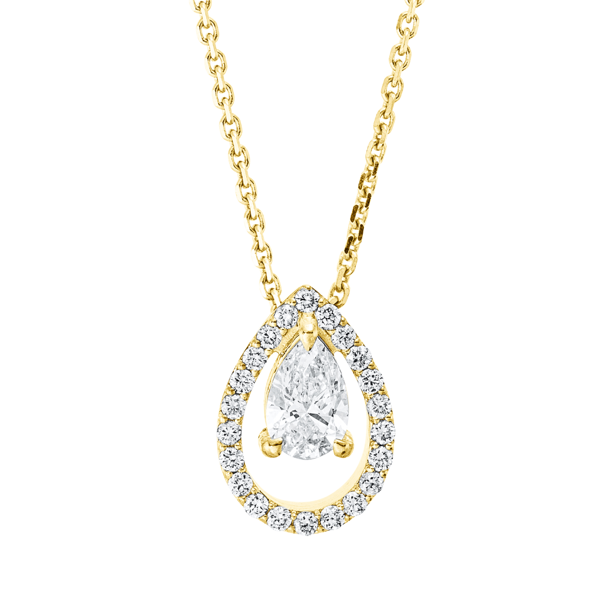 Solitaire mit Besatz Collier - 4M704