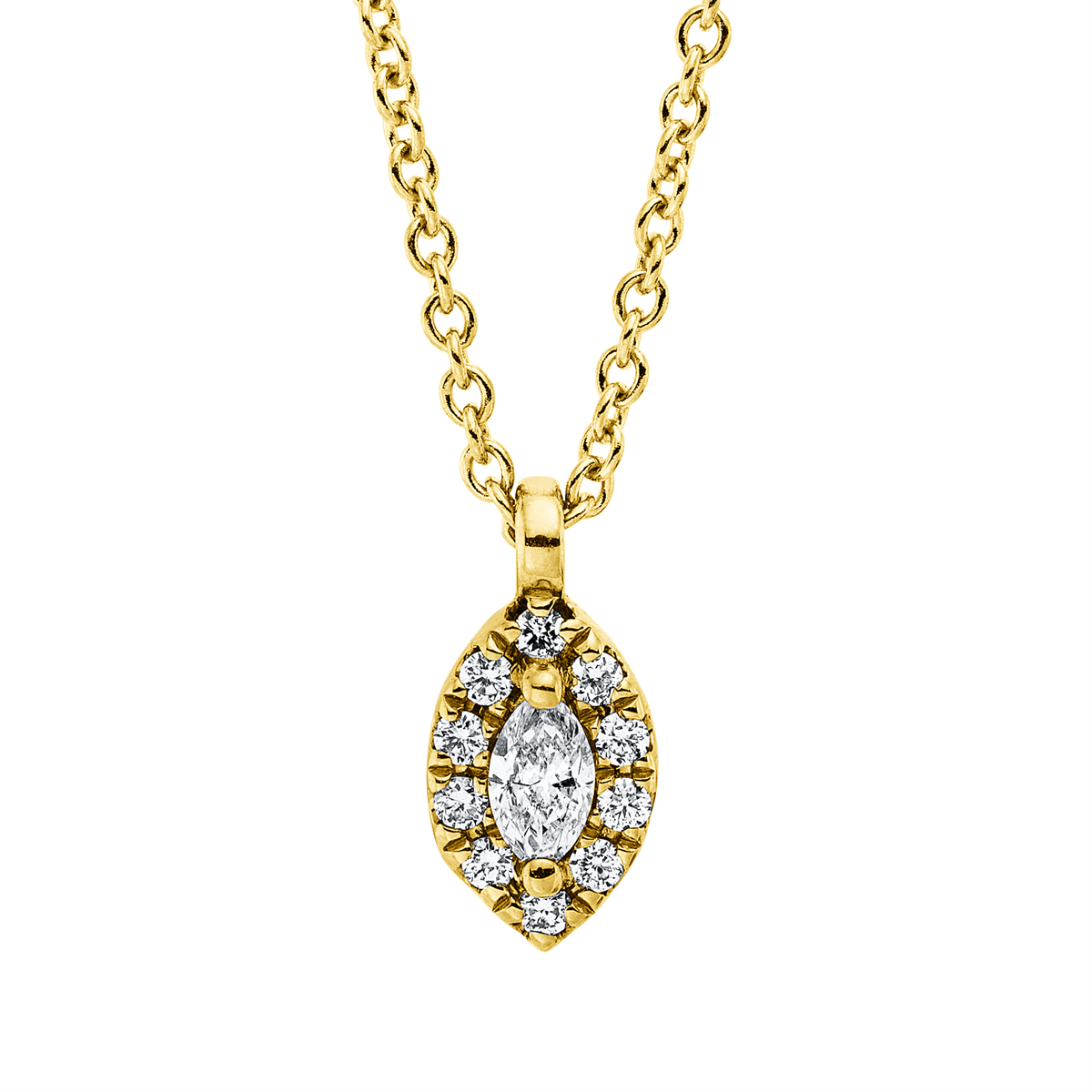 Solitaire mit Besatz Collier - 4O361