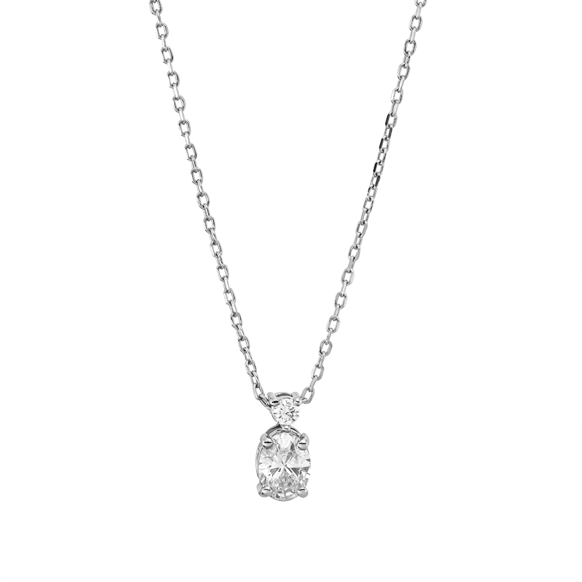 Solitaire mit Besatz Collier - 4Q118
