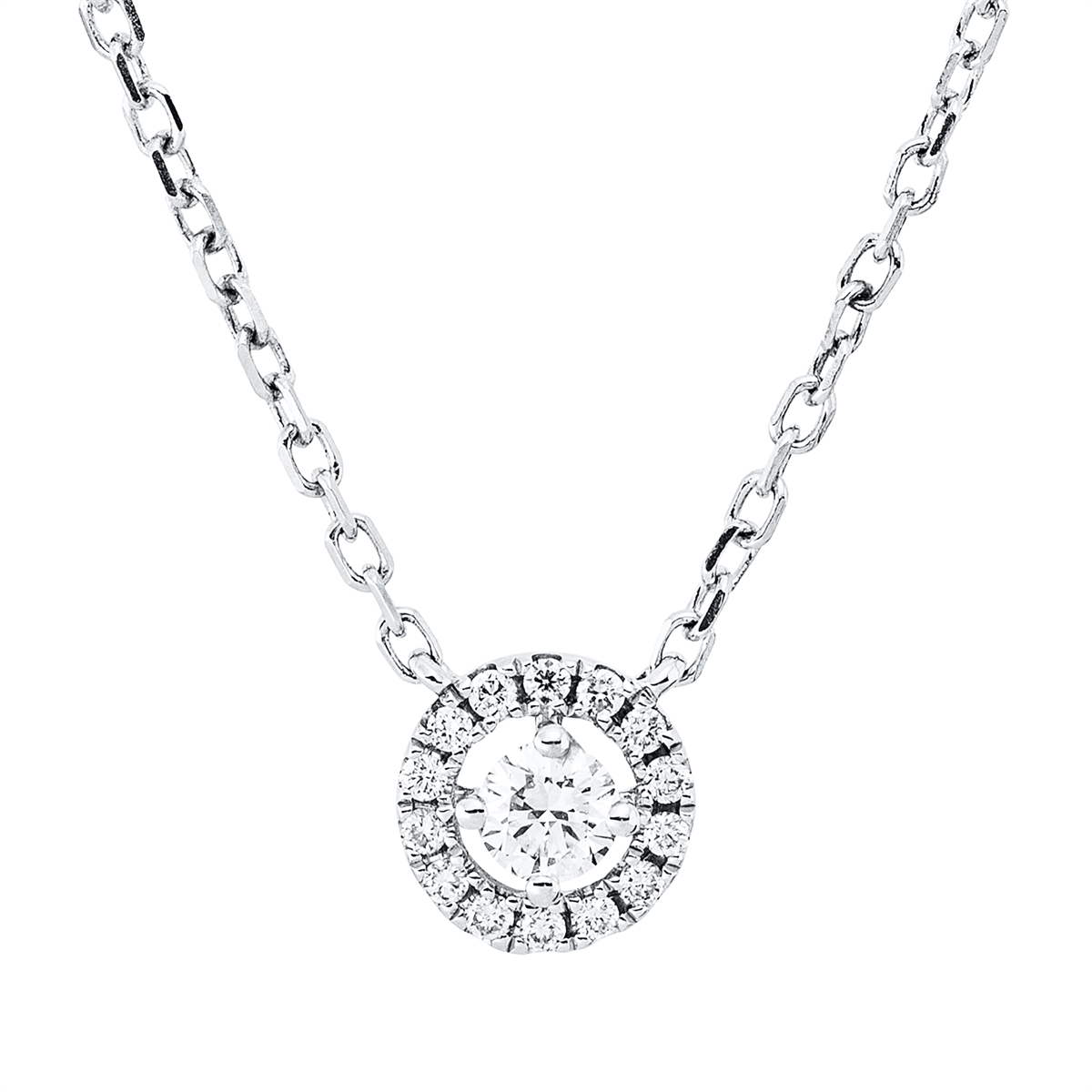 Solitaire mit Besatz Collier - 4Q371