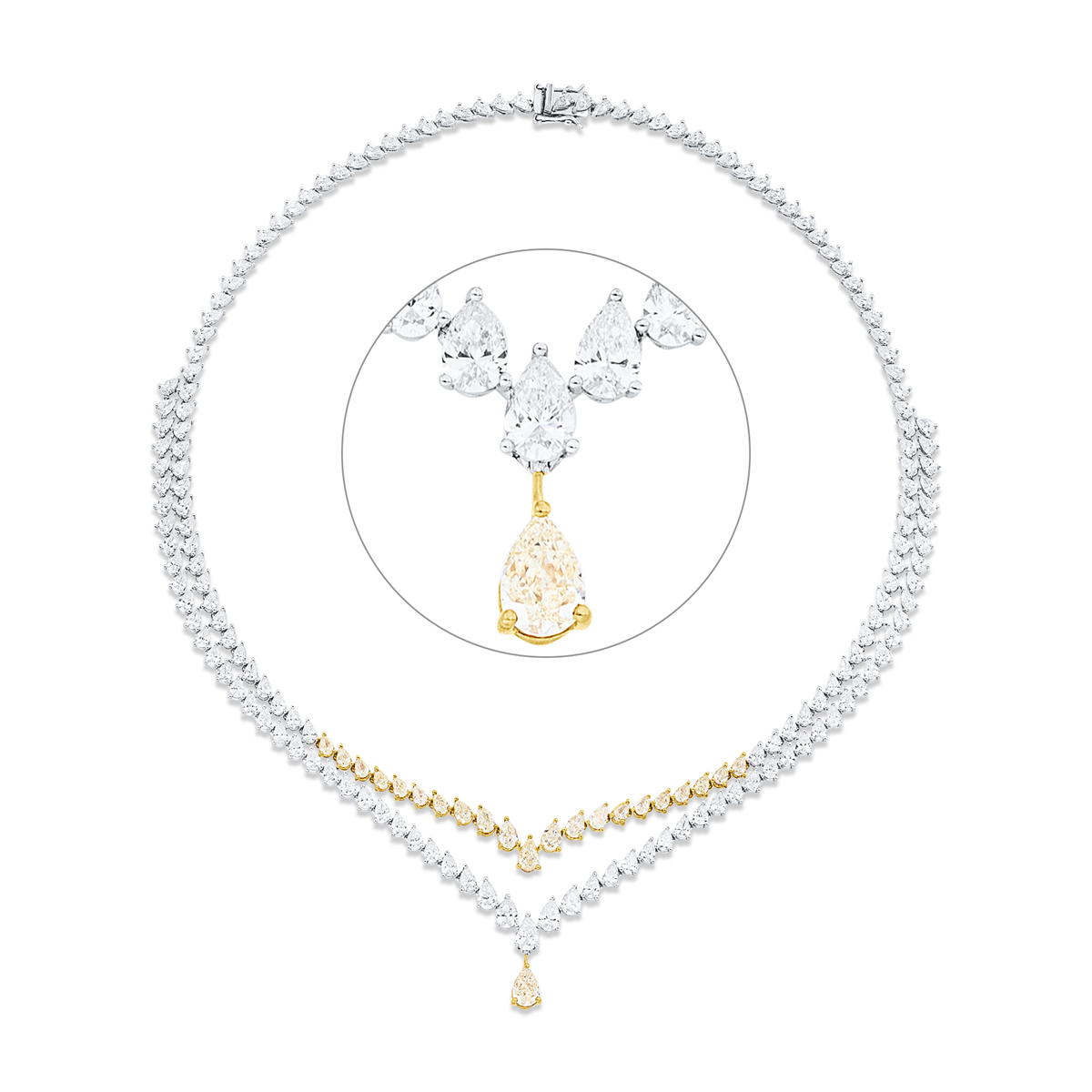 Farbiger Diamant Collier - 4Q702