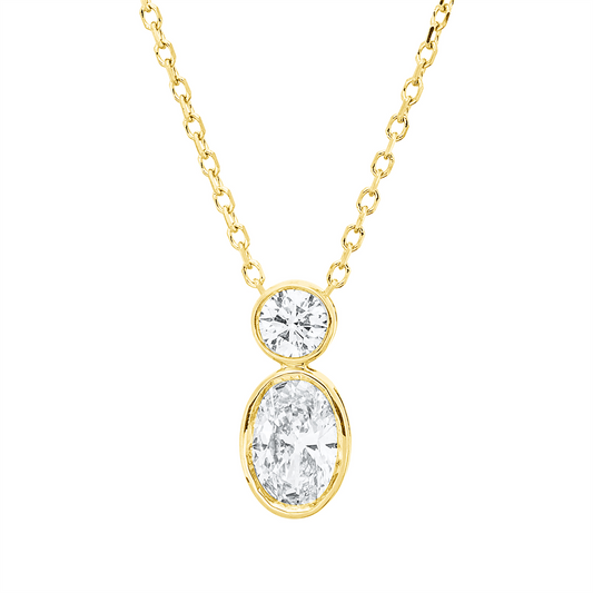 Solitaire mit Besatz Collier - 4Q832