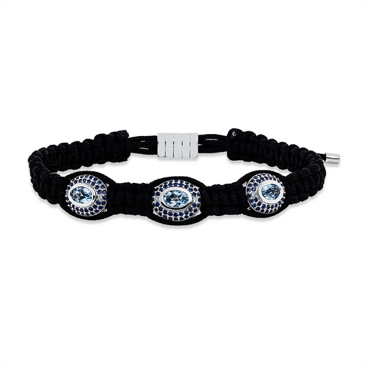 Leder- & Stoffband Armband - 5G192