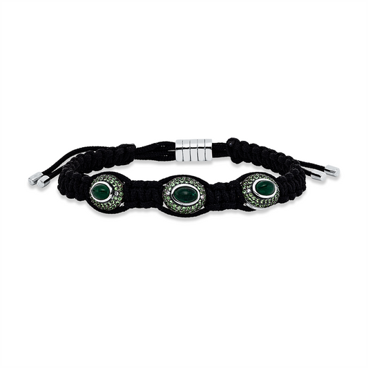 Leder- & Stoffband Armband - 5G193