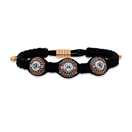 Leder- & Stoffband Armband - 5G195
