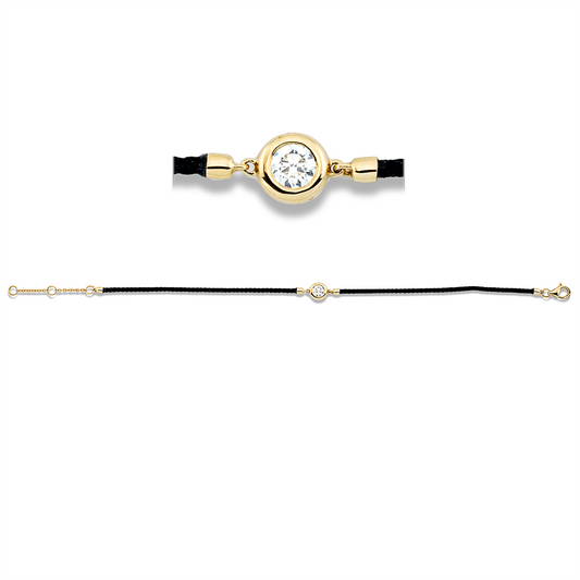 Leder- & Stoffband Armband - 5G363