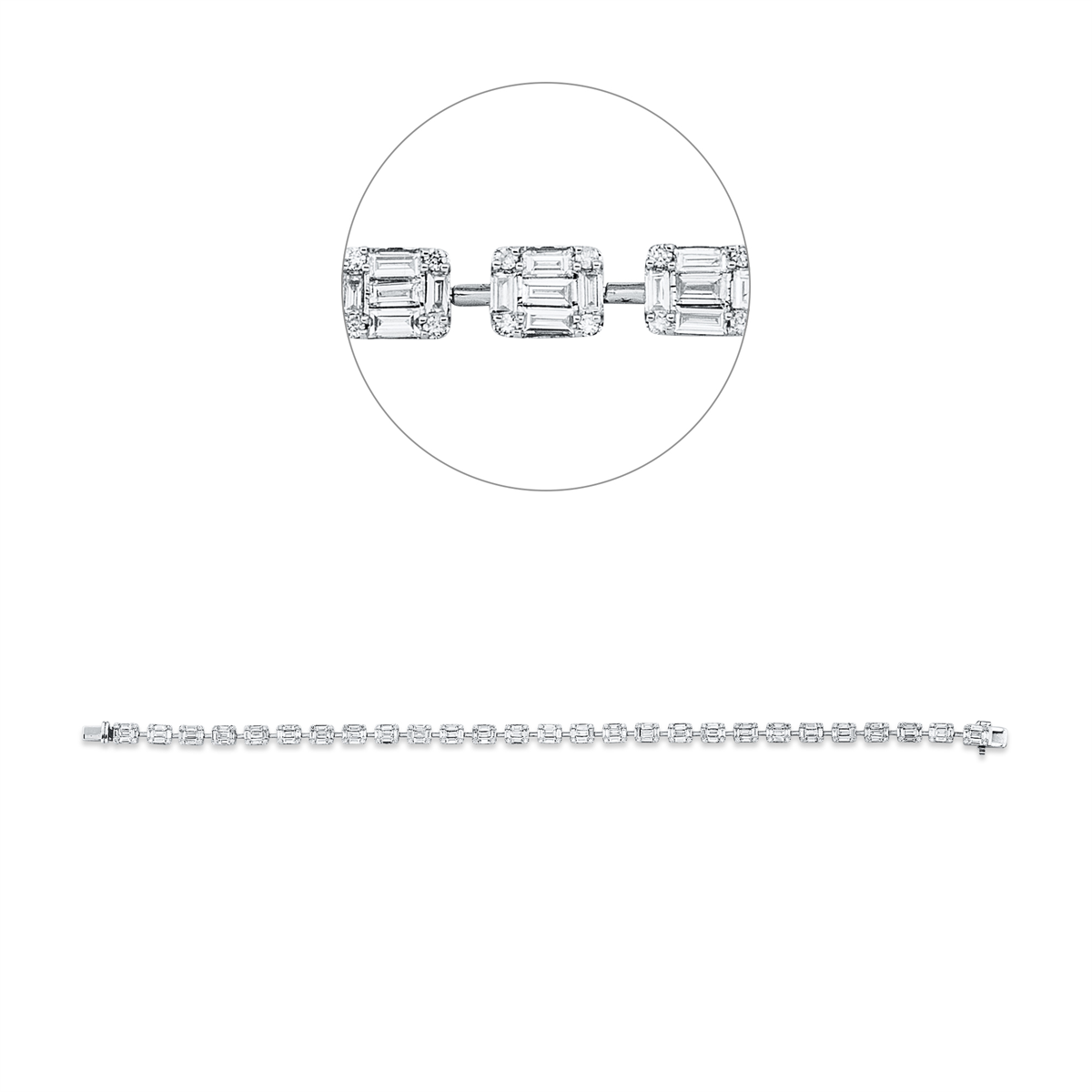 Baguette Illusion Armband - 5G634